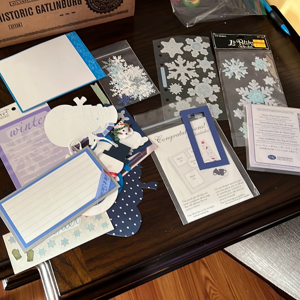 Winter scrapbooking items